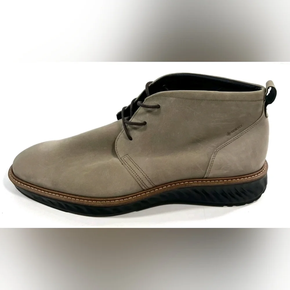 Ecco S.T.1 Hybrid Goretex men's ankle boots tan leather size 12-12.5